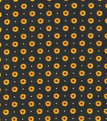 Sunflowers & Dots Dog Bandana
