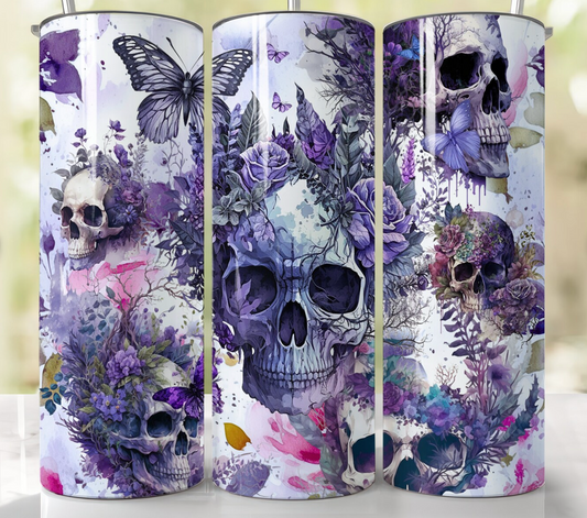 Floral Purple Skulls