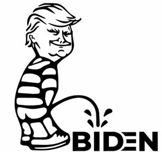 Trump Pissing on Biden Decal